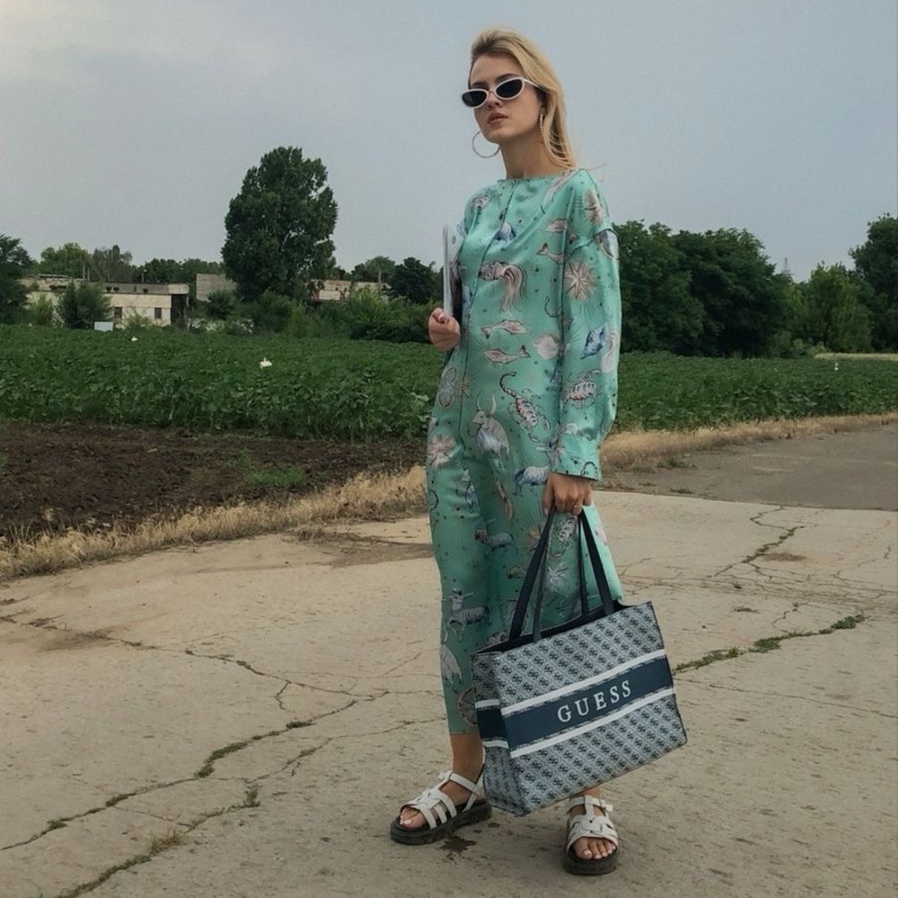 Zara Limited Edition Satin Mint Green Zodiac Print Midi Dress Size XS - Picture 2 of 9